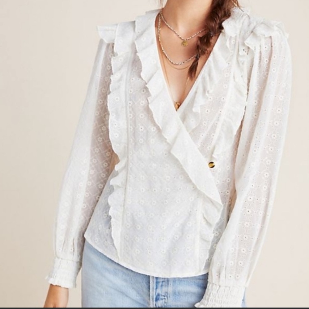Anthropologie Maeve Laila Ruffled Blouses